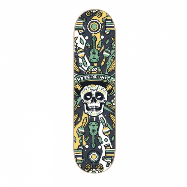 Hydroponic Mexican Skull black 8.375" tabla skateboard